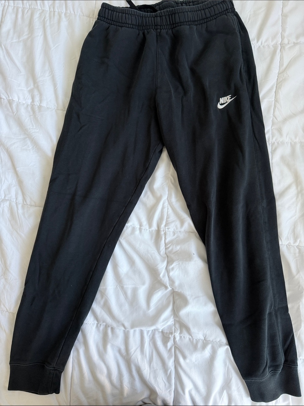 Nike Black Men’s Fleece Joggers with White Swoosh